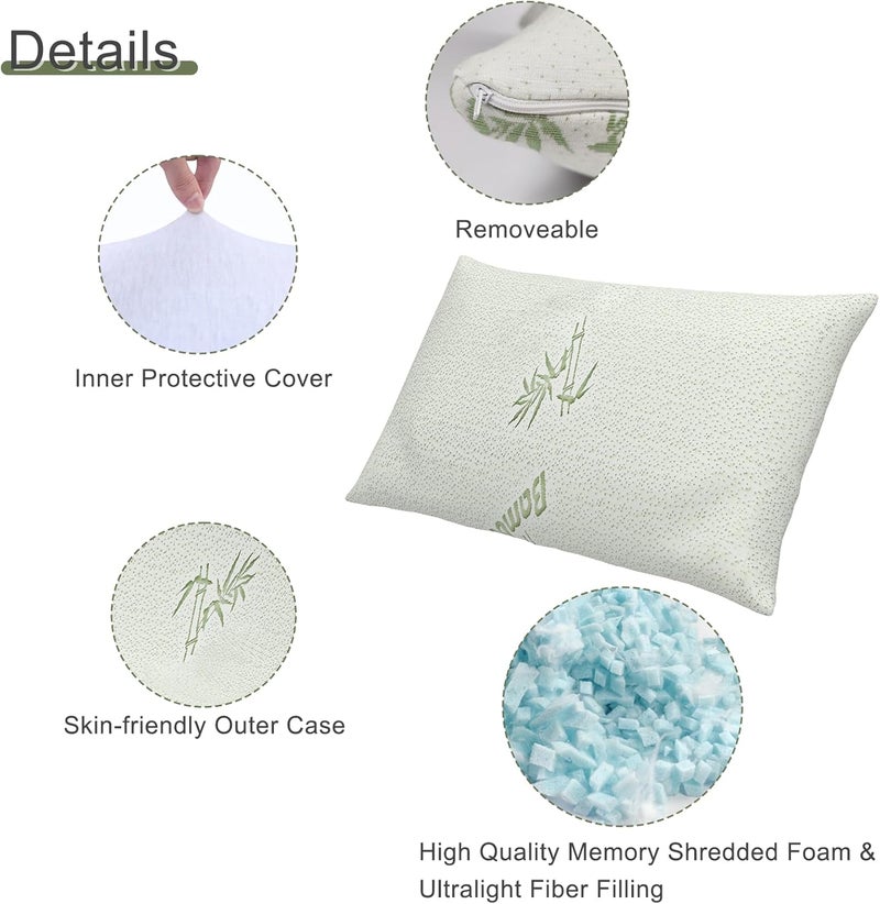 GIVANLEE 3 Pack Camping Pillow for Sleeping,Shredded Memory Foam Travel Pillow Compact & Packable with Storage Bag,Soft Cover,Small Pillow for Backpacking Hiking Gear & Accessories - Image 4